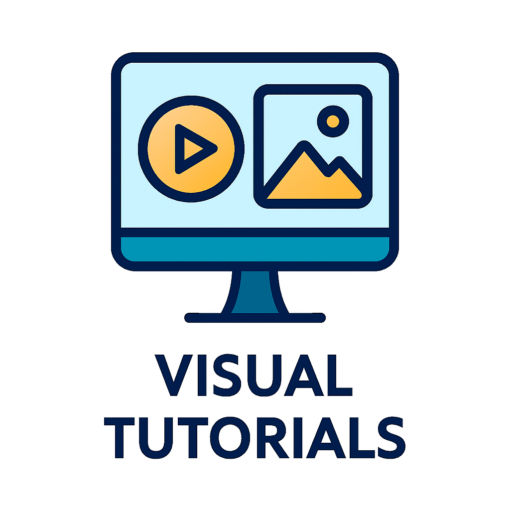 Visual tutorials icon - step-by-step crypto guides
